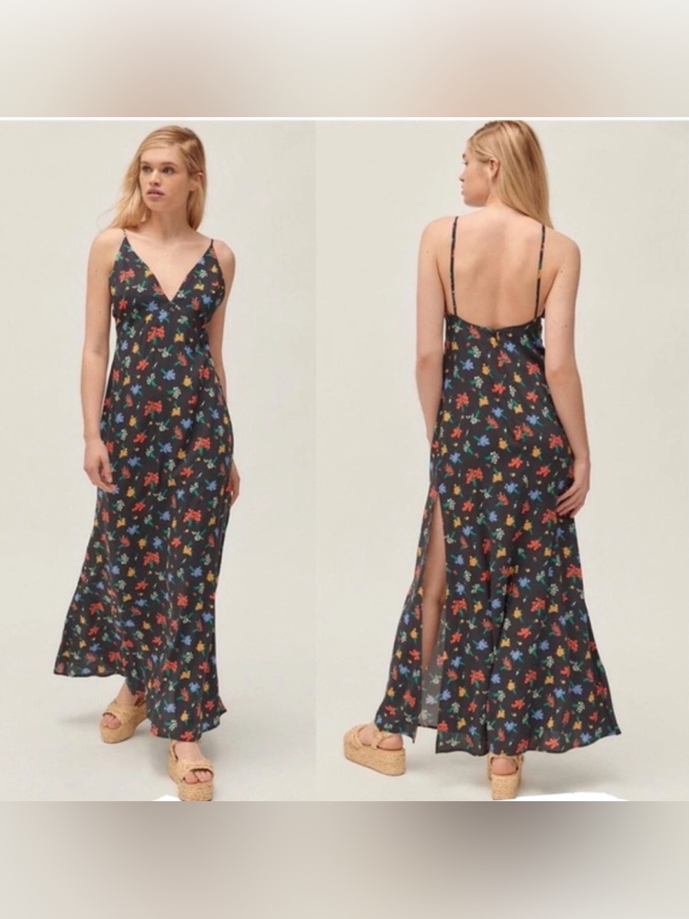Capulet x Revolve Odille Black Floral Slip Maxi Dress | S